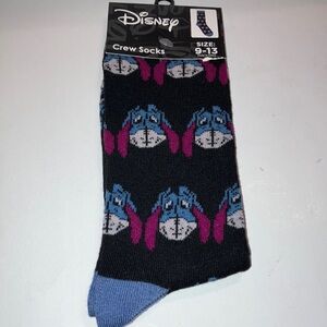 Disney Casual Socks‎ Black and Blue Eeyore Design